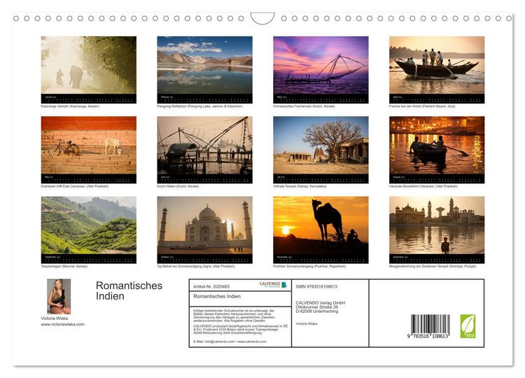 Produktbild: Romantisches Indien (Wandkalender 2026 DIN A3 quer), CALVENDO Monatskalender