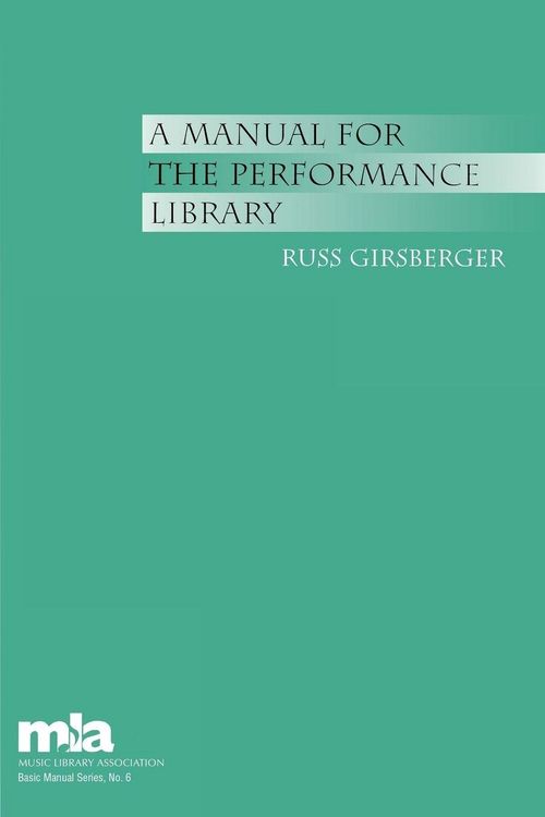 Produktbild: Manual for the Performance Library