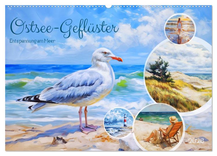Produktbild: Ostsee-Gefl&uuml;ster - Entspannung am Meer (Wandkalender 2026 DIN A2 quer), CALVENDO Monatskalender