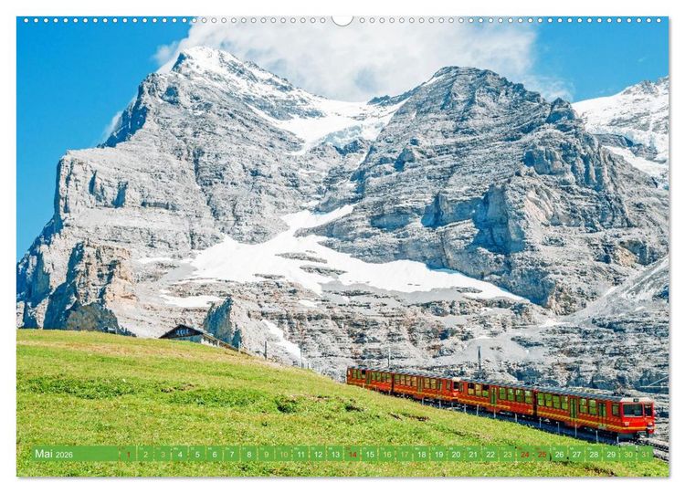 Produktbild: Im Zug durch Schweizer Berge (hochwertiger Premium Wandkalender 2026 DIN A2 quer), Kunstdruck in Hochglanz