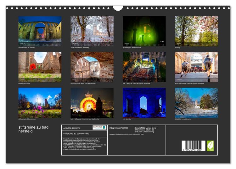 Produktbild: stiftsruine zu bad hersfeld (Wandkalender 2026 DIN A3 quer), CALVENDO Monatskalender