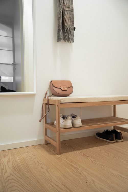 Produktbild: Schuhbank mit Sitzpolster Mod. Acina, Ma&szlig;e: 90 x 45 x 34 cm