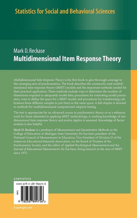 Produktbild: Multidimensional Item Response Theory