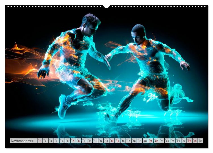 Produktbild: FU&szlig;BALLFIEBER Dynamische Szenen (Wandkalender 2026 DIN A2 quer), CALVENDO Monatskalender