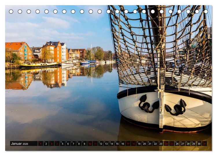 Produktbild: LEER Museumshafen und Altstadt (Tischkalender 2026 DIN A5 quer), CALVENDO Monatskalender