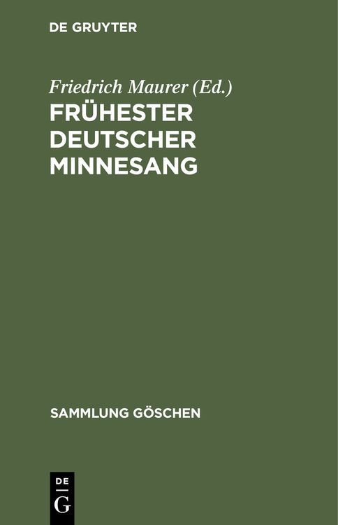 Produktbild: Fr&uuml;hester deutscher Minnesang