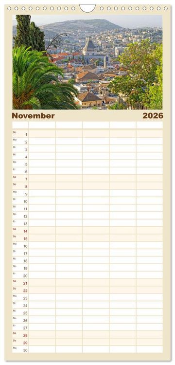 Produktbild: Familienplaner 2026 - Zwischen Tradition und Moderne: Israel mit 5 Spalten (Wandkalender, 21 x 45 cm) CALVENDO