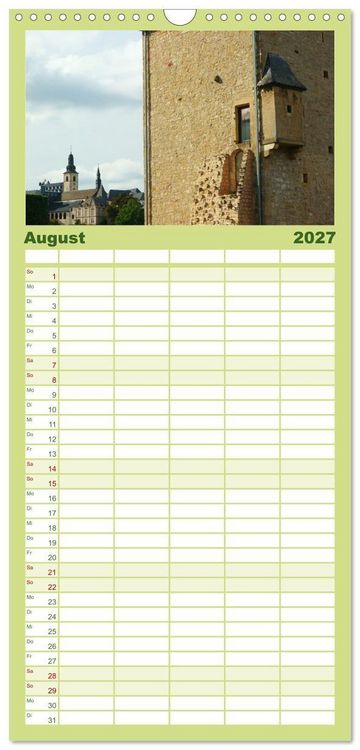 Produktbild: Familienplaner 2027 - Luxemburg entlang des Wenzelwegs mit 5 Spalten (Wandkalender, 21 x 45 cm) CALVENDO