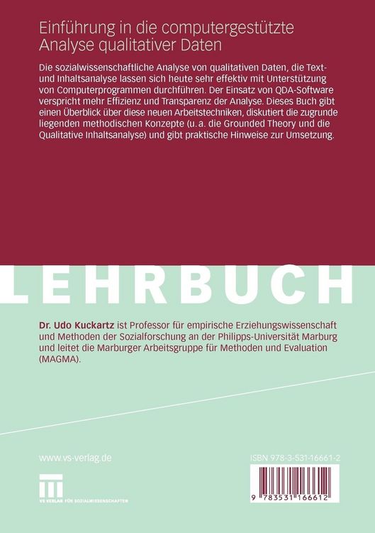 Produktbild: Einf&uuml;hrung in die computergest&uuml;tzte Analyse qualitativer Daten