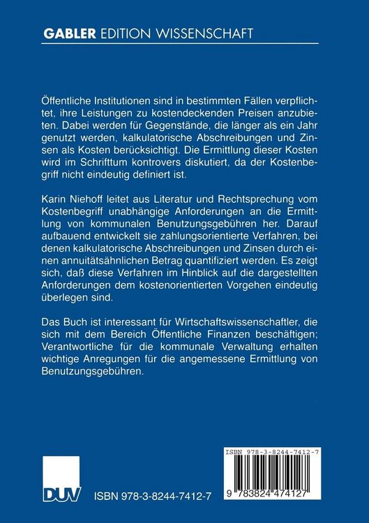 Produktbild: Kommunale Benutzungsgeb&uuml;hren
