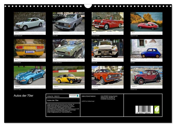 Produktbild: Autos der 70er (Wandkalender 2026 DIN A3 quer), CALVENDO Monatskalender