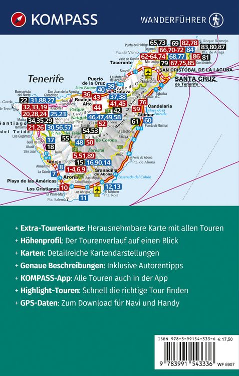 Produktbild: KOMPASS Wanderführer Teneriffa, 90 Touren mit Extra-Tourenkarte