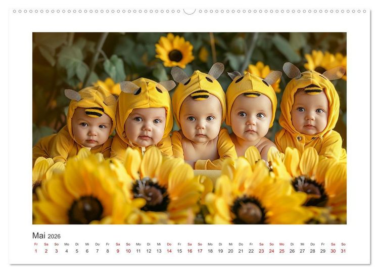 Produktbild: Unsere s&uuml;&szlig;en Knirpse (hochwertiger Premium Wandkalender 2026 DIN A2 quer), Kunstdruck in Hochglanz