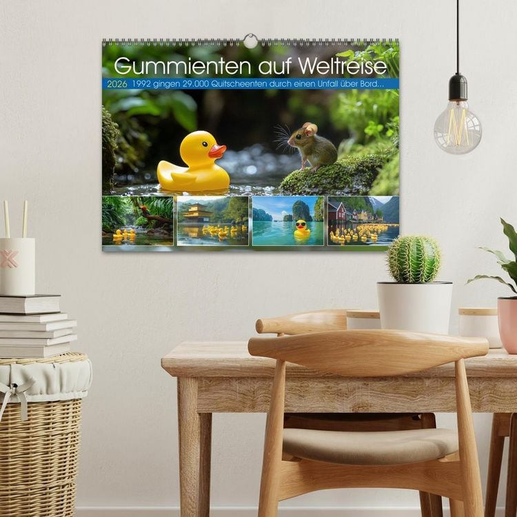 Produktbild: Gummienten auf Weltreise (Wandkalender 2026 DIN A3 quer), CALVENDO Monatskalender