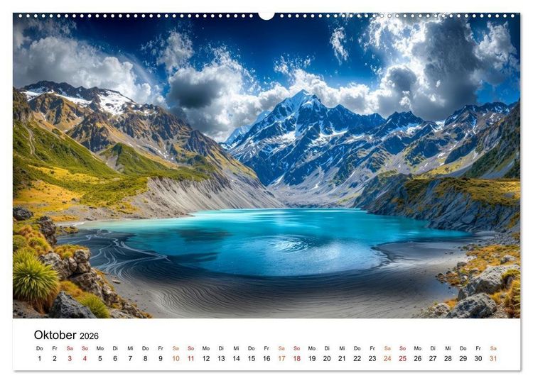 Produktbild: Neuseeland - Land der tausend Horizonte (Wandkalender 2026 DIN A2 quer), CALVENDO Monatskalender