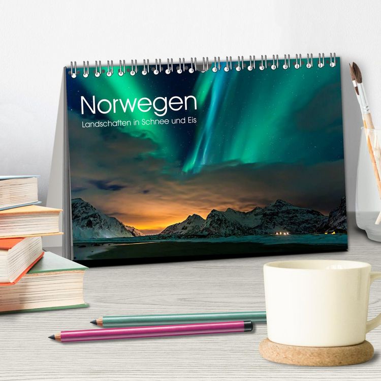 Produktbild: Norwegen, Landschaften in Schnee und Eis (Tischkalender 2026 DIN A5 quer), CALVENDO Monatskalender