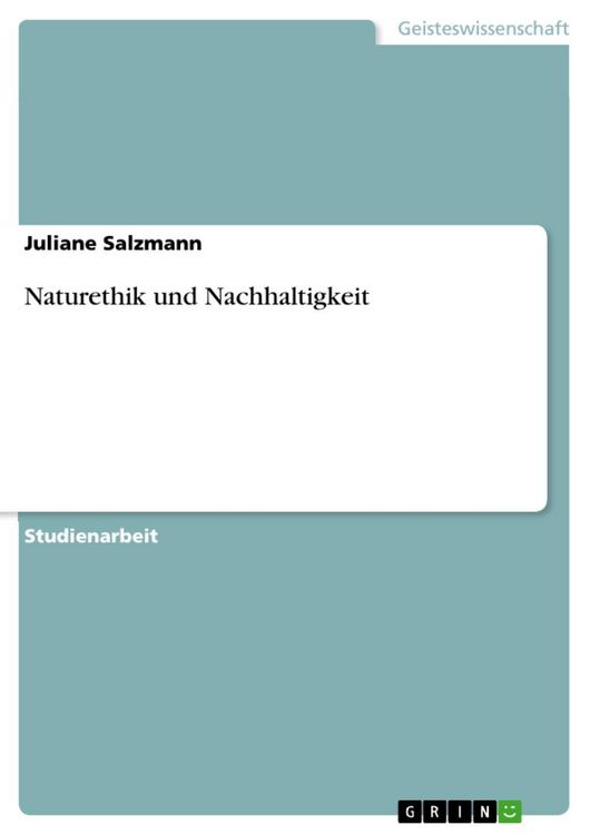 Produktbild: Naturethik und Nachhaltigkeit