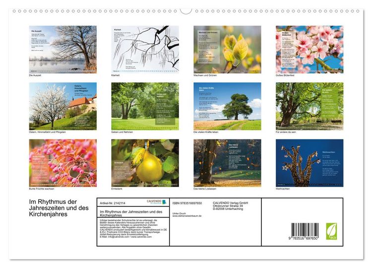 Produktbild: Im Rhythmus der Jahreszeiten und des Kirchenjahres (hochwertiger Premium Wandkalender 2026 DIN A2 quer), Kunstdruck in Hochglanz