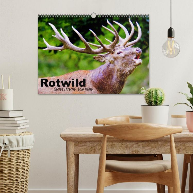 Produktbild: Rotwild. Edle Hirsche, stolze K&uuml;he (Wandkalender 2026 DIN A3 quer), CALVENDO Monatskalender