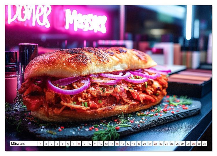 Produktbild: D&ouml;ner macht sch&ouml;ner, t&uuml;rkischer Geschmack von deinem D&ouml;nermann (Wandkalender 2026 DIN A4 quer), CALVENDO Monatskalender
