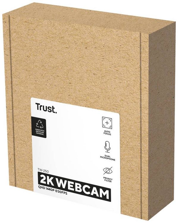 Produktbild: Trust TW-250 QHD Webcam 2560 x 1440 Pixel Standfu&szlig;, Klemm-Halterung