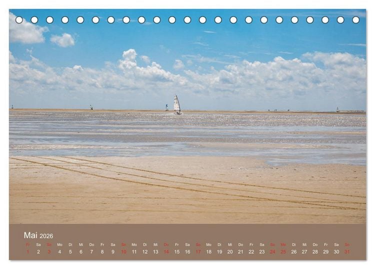Produktbild: R&ouml;m&ouml; - Wasser, Wind und endloser Strand (Tischkalender 2026 DIN A5 quer), CALVENDO Monatskalender