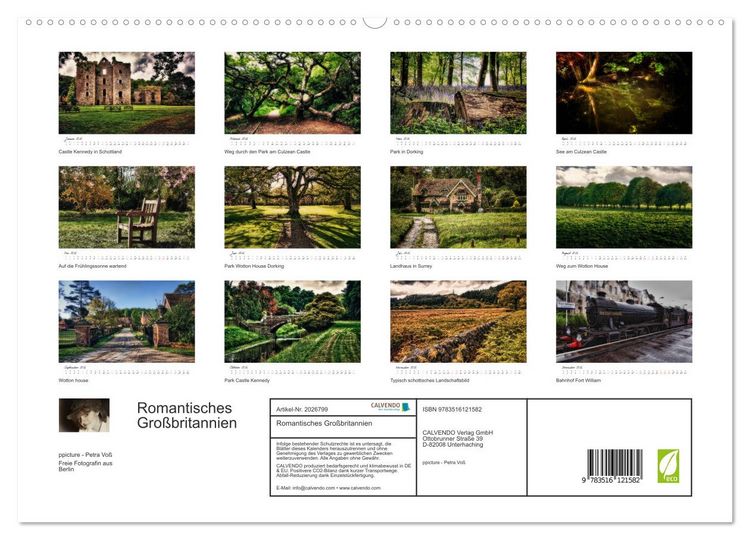 Produktbild: Romantisches Gro&szlig;britannien (hochwertiger Premium Wandkalender 2026 DIN A2 quer), Kunstdruck in Hochglanz