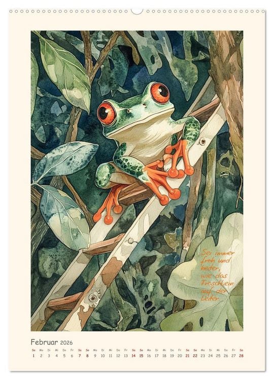 Produktbild: Liebenswerte Tierillustrationen (Wandkalender 2026 DIN A2 hoch), CALVENDO Monatskalender