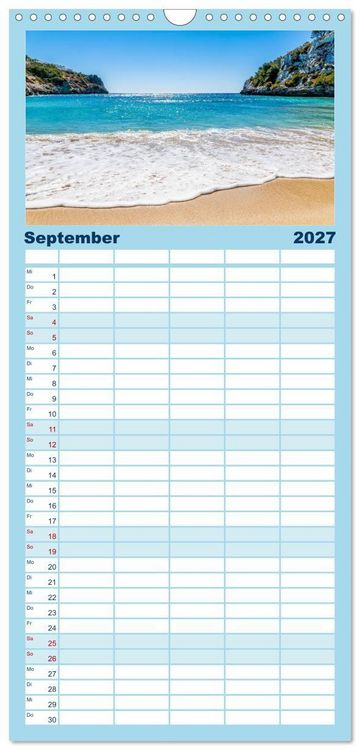 Produktbild: Familienplaner 2027 - Mallorcas Ostk&uuml;sten-Momente mit 5 Spalten (Wandkalender, 21 x 45 cm) CALVENDO