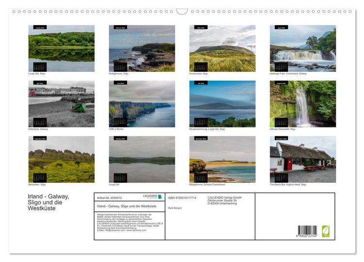 Produktbild: Irland - Galway, Sligo und die Westk&uuml;ste (Wandkalender 2026 DIN A2 quer), CALVENDO Monatskalender