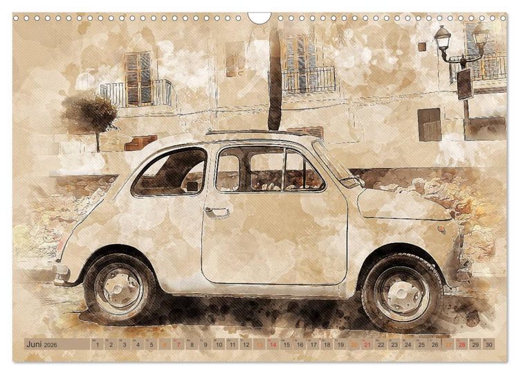 Produktbild: Kult-Autos, Nuova 500 (Wandkalender 2026 DIN A3 quer), CALVENDO Monatskalender
