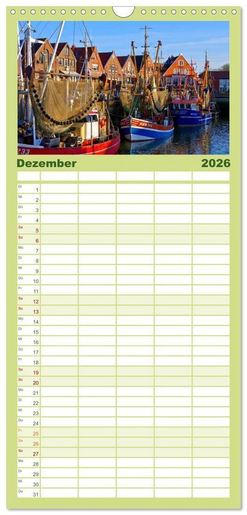Produktbild: Familienplaner 2026 - Neuharlingersiel - Ostfrieslands sch&ouml;nstes Hafenst&auml;dtchen mit 5 Spalten (Wandkalender, 21 x 45 cm) CALVENDO