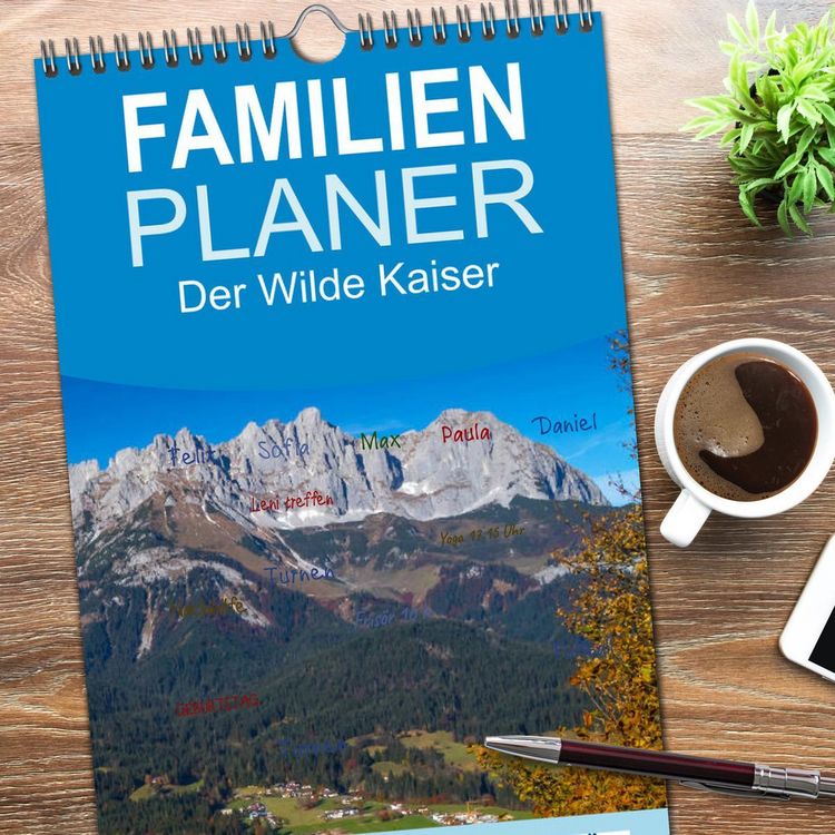 Produktbild: Familienplaner 2026 - Der Wilde Kaiser, das Kletterparadies bei Kitzb&uuml;hel mit 5 Spalten (Wandkalender, 21 x 45 cm) CALVENDO