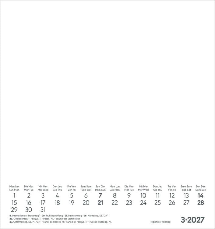 Produktbild: Kreativkalender S wei&szlig; 2027