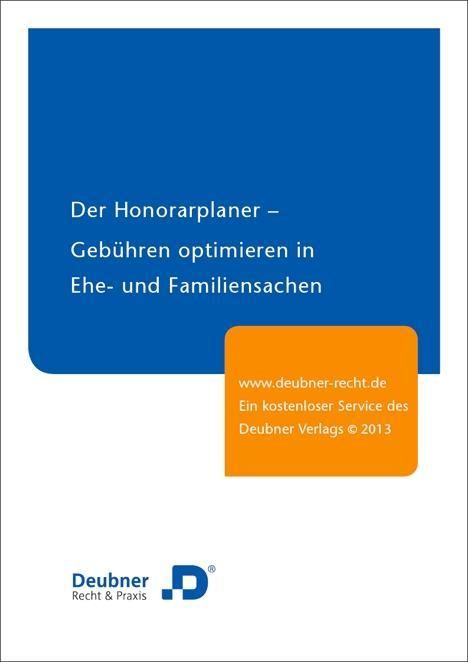 Produktbild: Der Honorarplaner Geb&uuml;hren optimieren in Ehe- und Familiensachen
