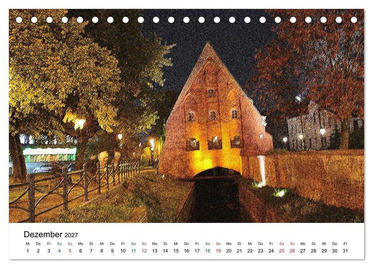 Produktbild: Das alte Danzig - Ein Stadtbummel am Abend (Tischkalender 2027 DIN A5 quer), CALVENDO Monatskalender