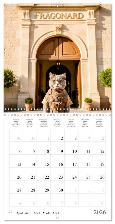 Produktbild: A British Shorthair's Escapes (Wall Calendar 2026 12 &times; 12 Inch) CALVENDO 12 Month Wall Calendar