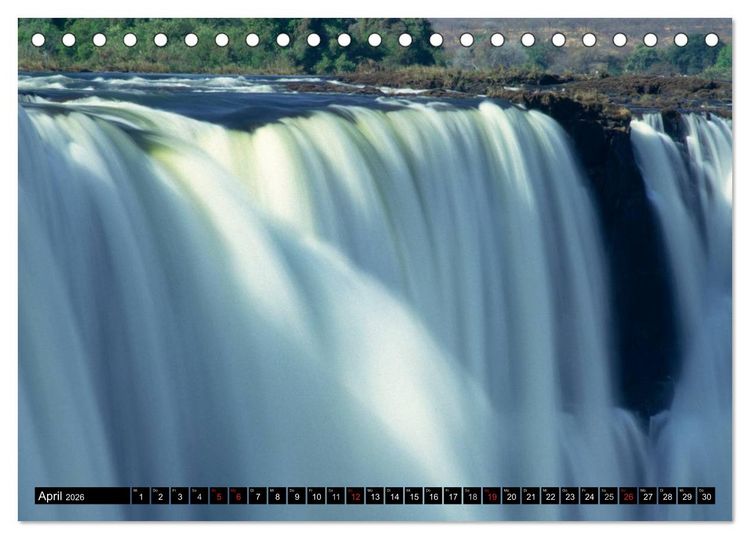 Produktbild: Victoria Wasserf&auml;lle, Mosi-oa-Tunya der "Donnernde Rauch" (Tischkalender 2026 DIN A5 quer), CALVENDO Monatskalender