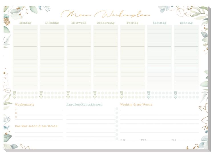 Produktbild: Paper&you Tisch-Block Wochenplan A4