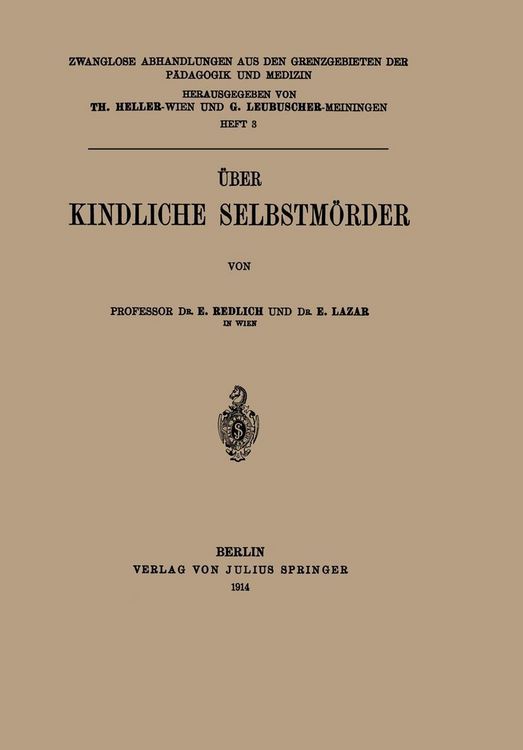 Produktbild: &Uuml;ber Kindliche Selbstm&ouml;rder