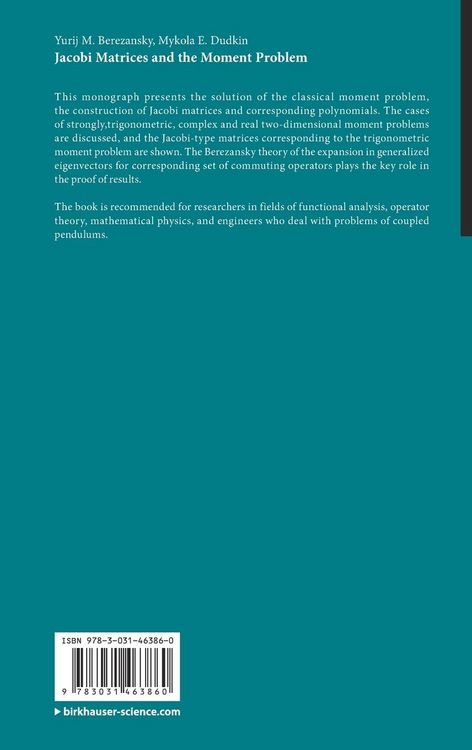 Produktbild: Jacobi Matrices and the Moment Problem