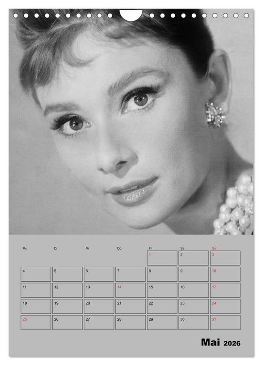 Produktbild: Hollywood-Diva. Audrey Hepburn (Wandkalender 2026 DIN A4 hoch), CALVENDO Monatskalender