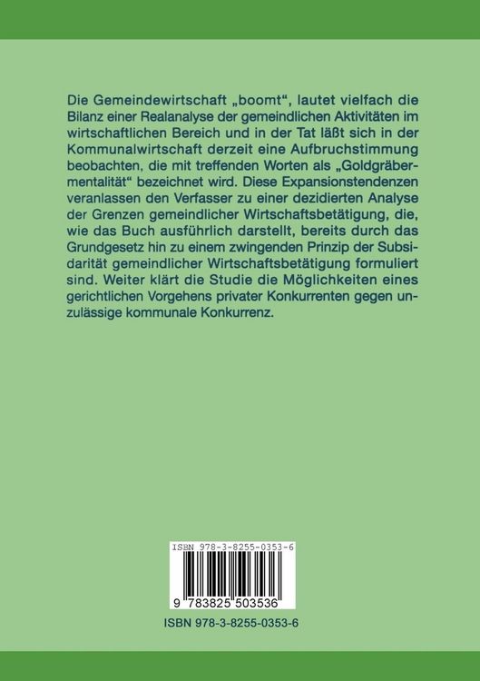 Produktbild: Die Grenzen gemeindlicher Wirtschaftsbet&auml;tigung