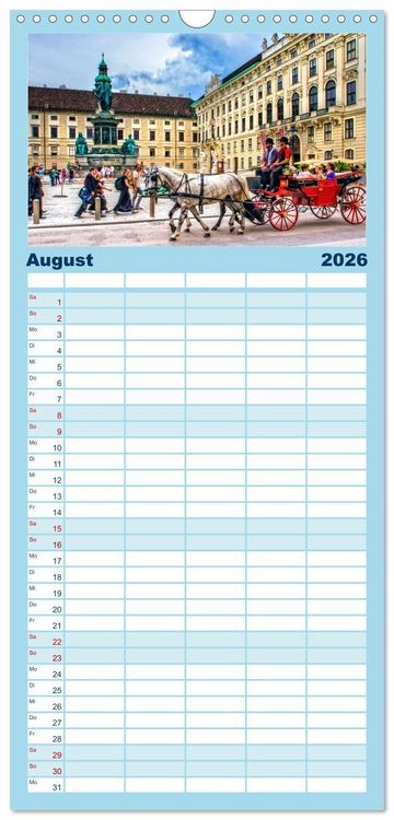 Produktbild: Familienplaner 2026 - Die 12 meistbesuchten St&auml;dte in Europa mit 5 Spalten (Wandkalender, 21 x 45 cm) CALVENDO