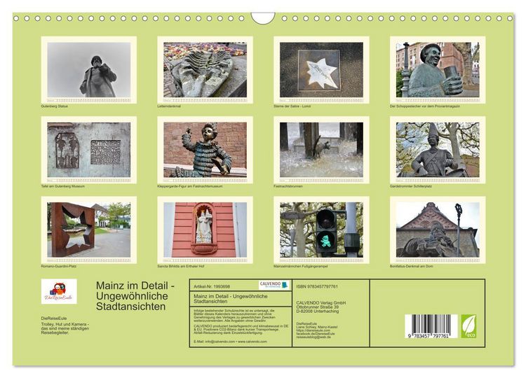 Produktbild: Mainz im Detail - Ungew&ouml;hnliche Stadtansichten (Wandkalender 2026 DIN A3 quer), CALVENDO Monatskalender