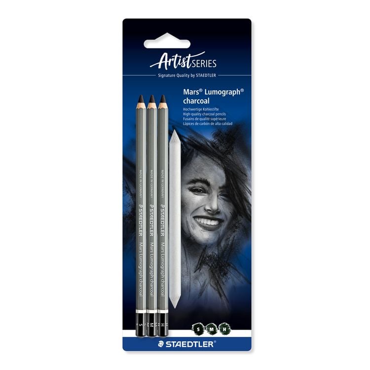Produktbild: STAEDTLER Kohlestift Mars Lumograph charcoal, 3er set