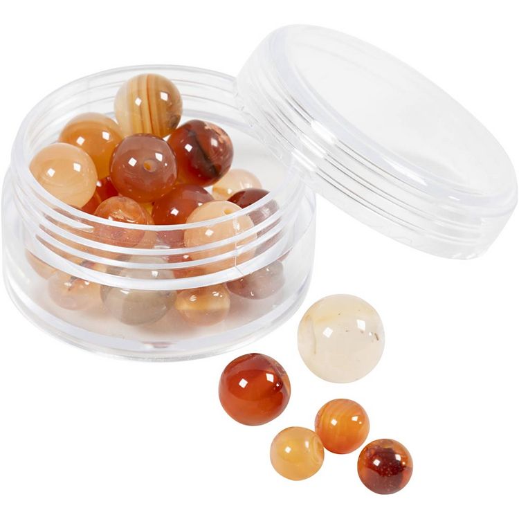 Produktbild: Creativ Company Achat Steinperlen, Gr&ouml;&szlig;e 1x10, 12x8, 15x6 mm, Lochgr&ouml;&szlig;e 0,9-1 mm, Hellbraun, 28 Stk