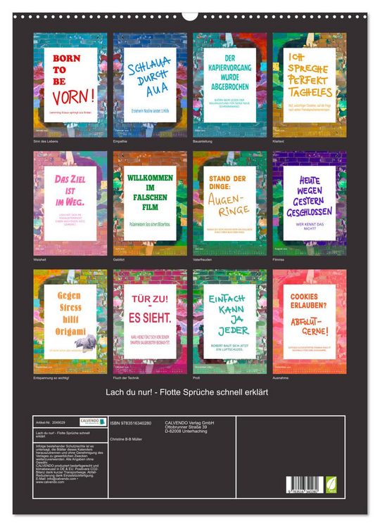 Produktbild: Lach du nur! - Flotte Spr&uuml;che schnell erkl&auml;rt (Wandkalender 2026 DIN A2 hoch), CALVENDO Monatskalender