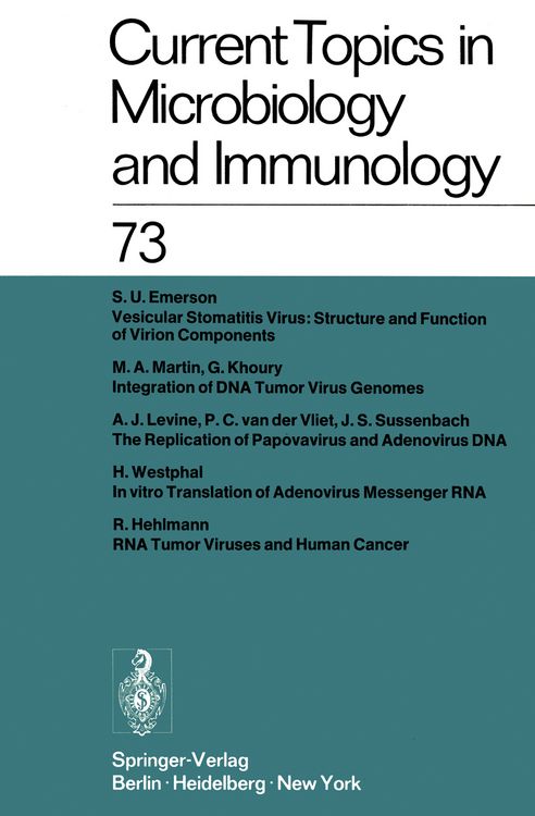 Produktbild: Current Topics in Microbiology and Immunology / Ergebnisse der Mikrobiologie und Immunit&auml;tsforschung