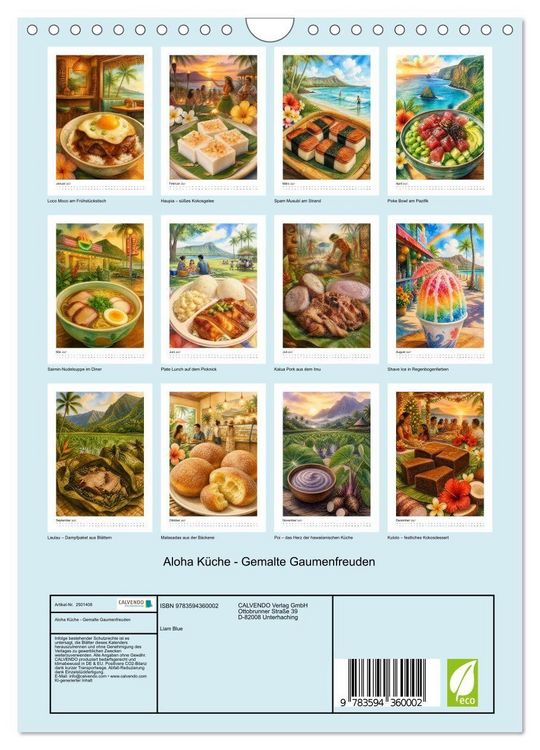 Produktbild: Aloha K&uuml;che - Gemalte Gaumenfreuden (Wandkalender 2027 DIN A4 hoch), CALVENDO Monatskalender